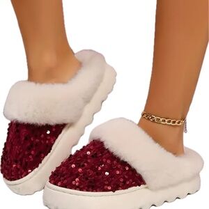 COPY - Women’s Slippers Size 7.5 - 8  RED